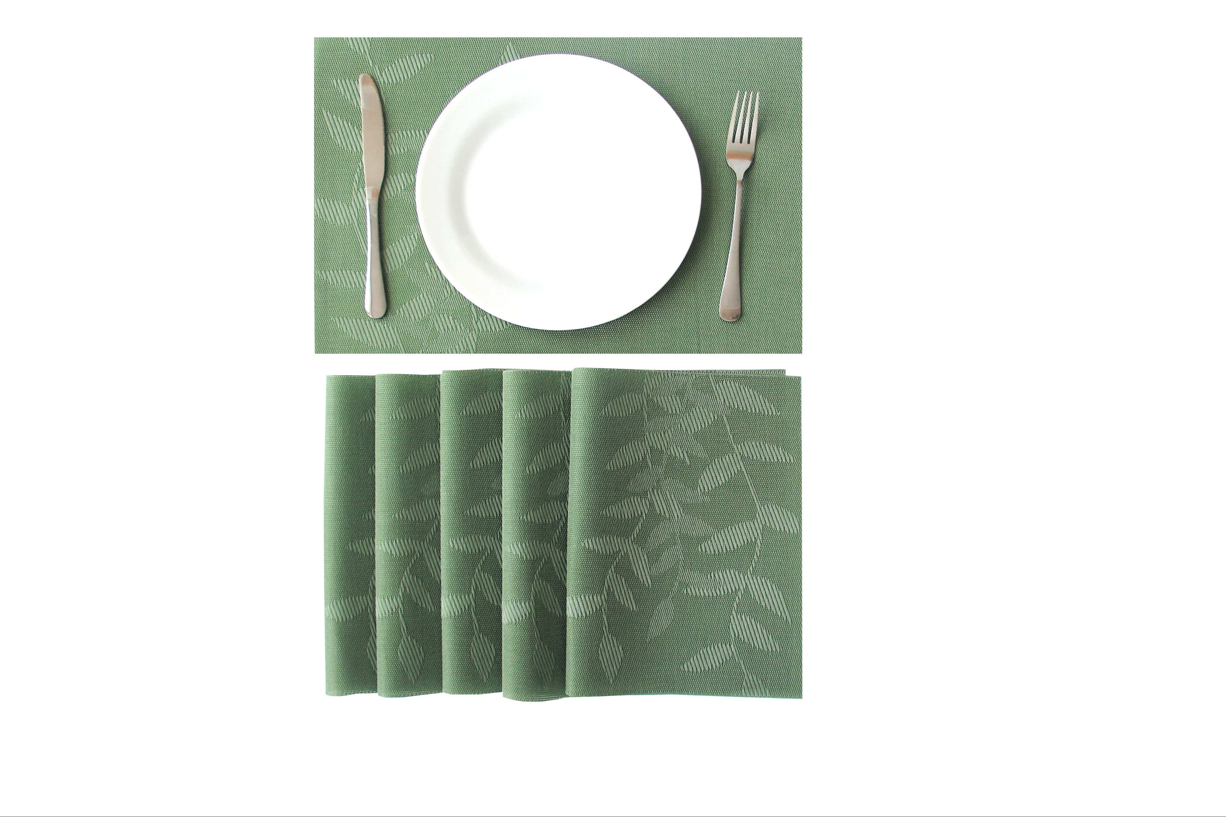 Dribble PVC Placemats Set of 6 | Heat-Resistant, Washable, Waterproof Table Mats | Anti-Slip Dining Table Placemats for Kitchen & Home Decor – 45x30cm, Design -Urban Leaf