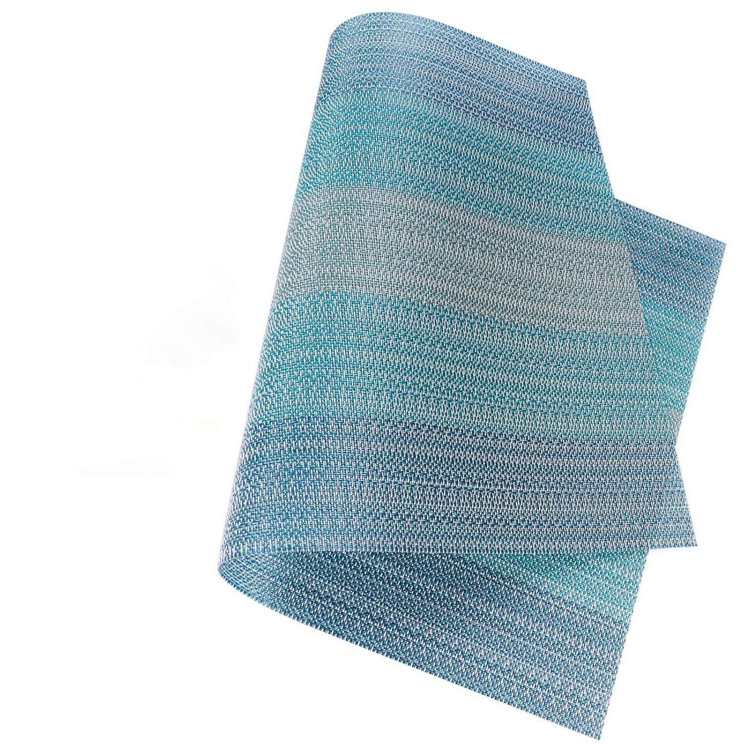 Dribble Premium PVC Placemats Set of 4 | Heat-Resistant, Washable, Waterproof Table Mats | Anti-Slip Dining Table Placemats for Kitchen & Home Decor – 45x30cm, Design - Mayura Blue