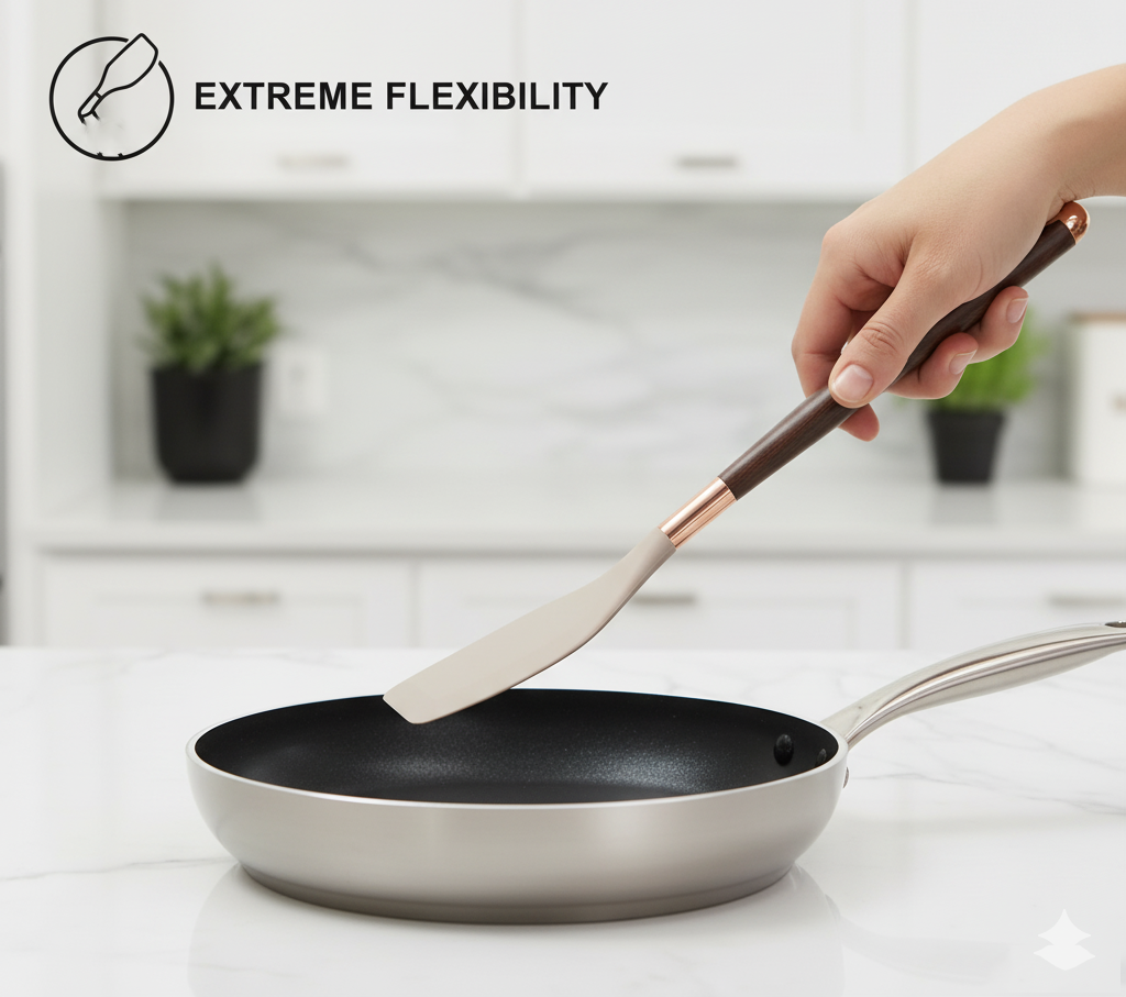 Dribble Premium Big & Sturdy Silicone Spatula Set of 3, Heat Resistant for Non-Stick Cooking,Baking & Mixing,BPA-Free,Food Grade with Designer Handle,Flexible Spatulas for Mixing, Stirring & Flipping