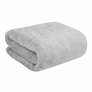 Dribble Coral Fleece 450 GSM Bath Towel 70x140 cm | Ultra Soft, Quick Dry, Highly Absorbent | Lightweight & Skin-Friendly Towel for Bathroom, Gym & Travel, Grey