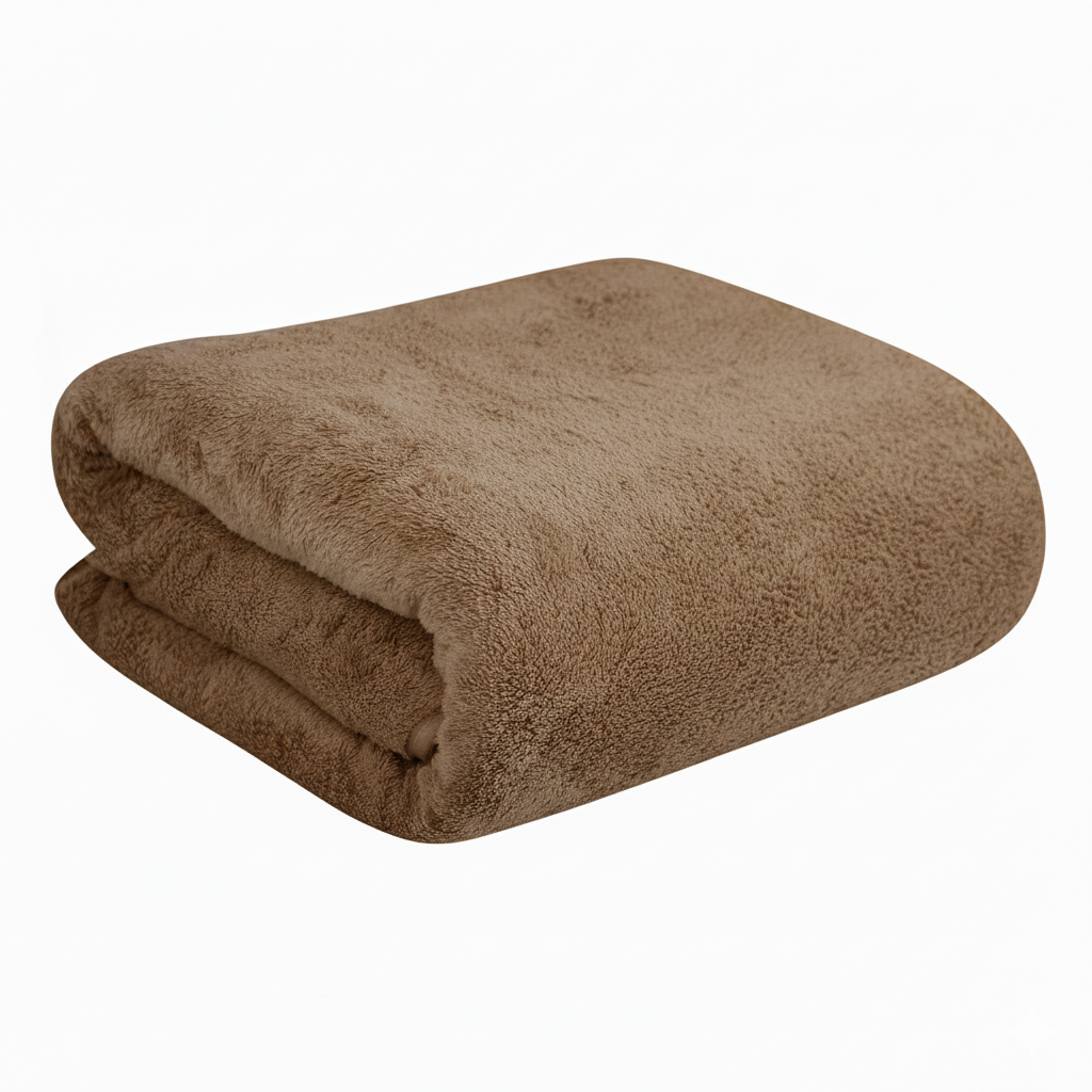 Dribble Coral Fleece Weft Knitting 400 GSM Large Bath Towel 70 x140 cm | Ultra Soft, Quick Dry, Highly Absorbent | Lightweight & Skin-Friendly Towel for Bathroom, Gym & Travel, Brown