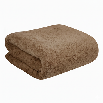 Dribble Coral Fleece Weft Knitting 400 GSM Large Bath Towel 70 x140 cm | Ultra Soft, Quick Dry, Highly Absorbent | Lightweight & Skin-Friendly Towel for Bathroom, Gym & Travel, Brown
