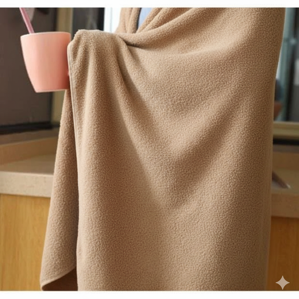 Dribble Coral Fleece Microfiber Towel Set | Ultra Soft & Highly Absorbent Hand Towel + Bath Towel | 450 GSM Quick Dry Towels for Bathroom, Home, Gym & Travel (Pack of 2, Brown)