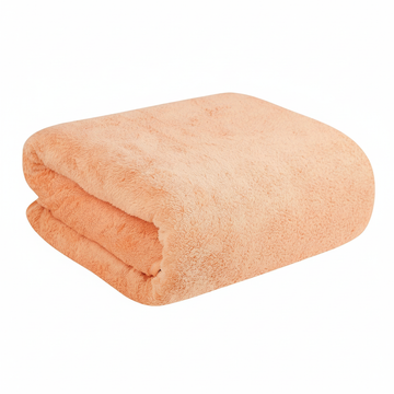 Dribble Coral Fleece 450 GSM Bath Towel 70x140 cm | Ultra Soft, Quick Dry, Highly Absorbent | Lightweight & Skin-Friendly Towel for Bathroom, Gym & Travel, Peach