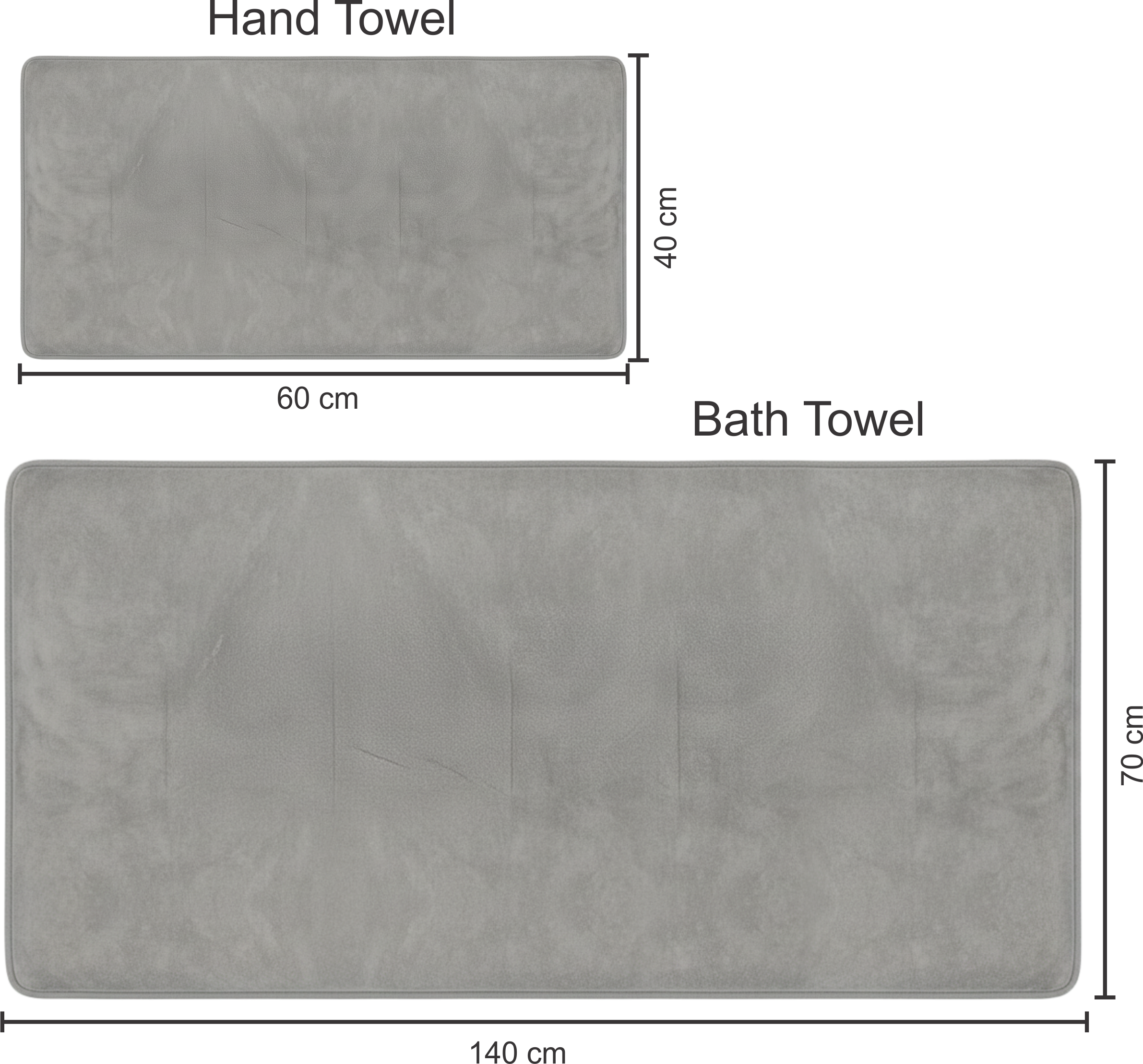Dribble Coral Fleece Microfiber Towel Set | Ultra Soft & Highly Absorbent Hand Towel + Bath Towel | 450 GSM Quick Dry Towels for Bathroom, Home, Gym & Travel (Pack of 2, Grey)