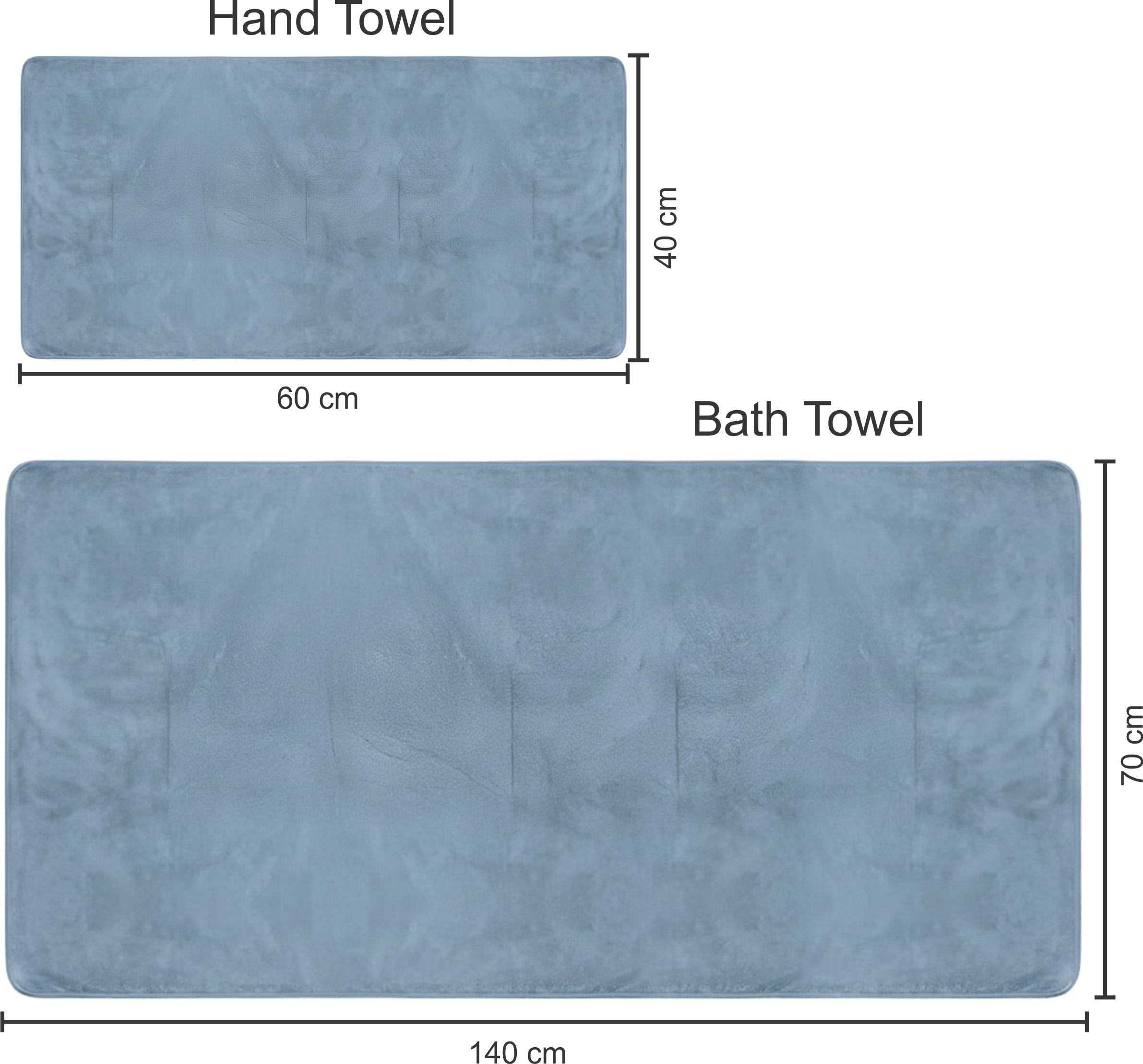 Dribble Coral Fleece Microfiber Towel Set | Ultra Soft & Highly Absorbent Hand Towel + Bath Towel | 450 GSM Quick Dry Towels for Bathroom, Home, Gym & Travel (Pack of 2, Blue)