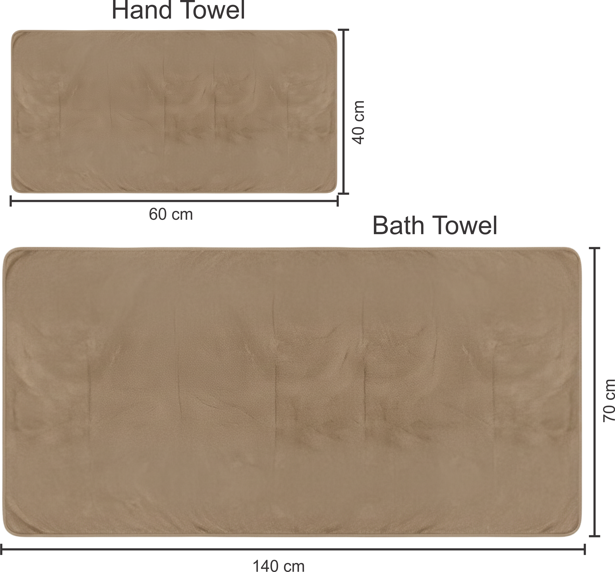 Dribble Coral Fleece Microfiber Towel Set | Ultra Soft & Highly Absorbent Hand Towel + Bath Towel | 450 GSM Quick Dry Towels for Bathroom, Home, Gym & Travel (Pack of 2, Brown)