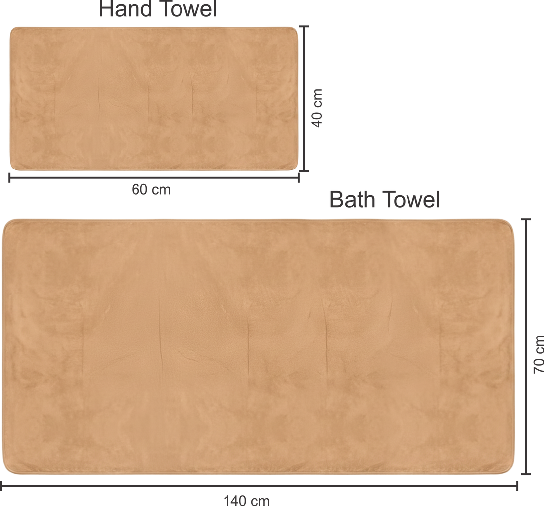 Dribble Coral Fleece Microfiber Towel Set | Ultra Soft & Highly Absorbent Hand Towel + Bath Towel | 450 GSM Quick Dry Towels for Bathroom, Home, Gym & Travel (Pack of 2, Peach)