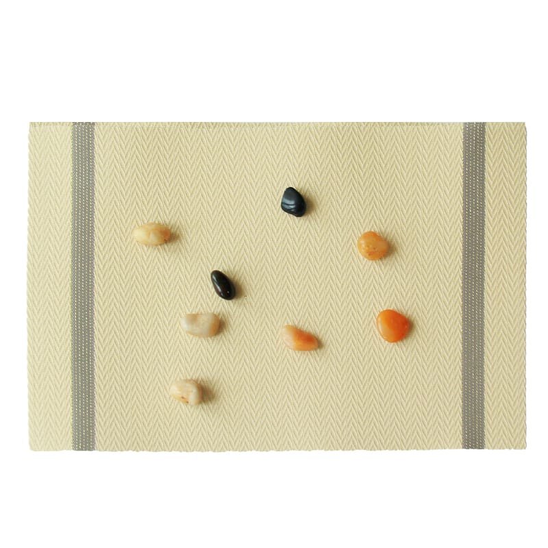 Dribble Premium PVC Placemats Set of 6 | Heat-Resistant, Washable, Waterproof Table Mats | Anti-Slip Dining Table Placemats for Kitchen & Home Decor – 45x30cm, Design - Ivory Charm