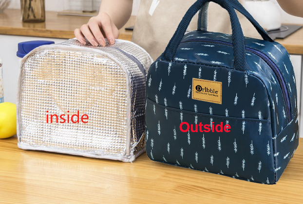 Dribble Insulated Lunch Bag for Office, School, Men, Women, Tiffin Pouch Bag, Hot & Cold Lunch Box Bags for Boys, and Girls, Blue, Size - 22 x 13 x 18 cm