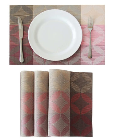 Dribble PVC Placemats Set of 4 | Heat-Resistant, Washable, Waterproof Table Mats | Anti-Slip Dining Table Placemats for Kitchen & Home Decor – 45x30cm, Design -Mosaic