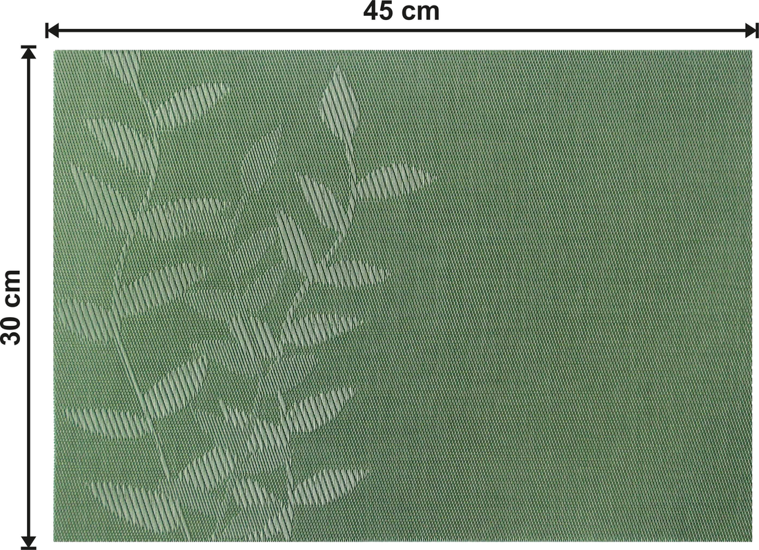 Dribble PVC Placemats Set of 4 | Heat-Resistant, Washable, Waterproof Table Mats | Anti-Slip Dining Table Placemats for Kitchen & Home Decor – 45x30cm, Design -Urban Leaf