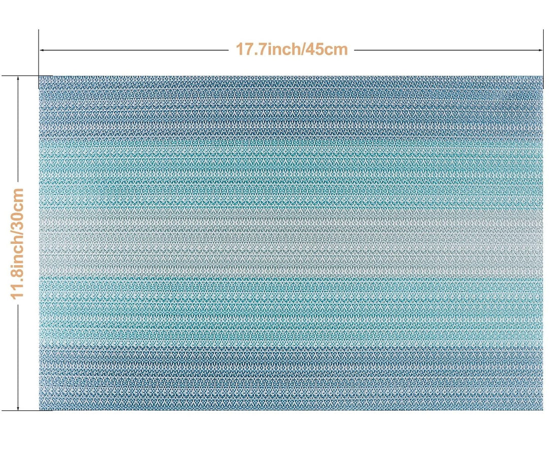 Dribble Premium PVC Placemats Set of 4 | Heat-Resistant, Washable, Waterproof Table Mats | Anti-Slip Dining Table Placemats for Kitchen & Home Decor – 45x30cm, Design - Mayura Blue