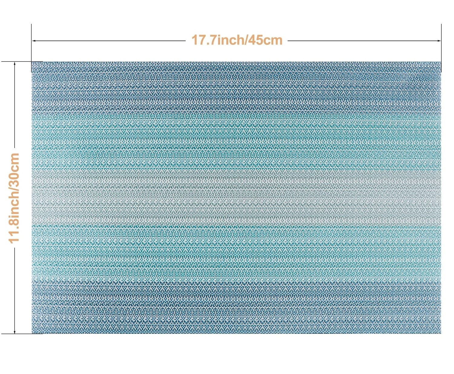 Dribble Premium PVC Placemats Set of 4 | Heat-Resistant, Washable, Waterproof Table Mats | Anti-Slip Dining Table Placemats for Kitchen & Home Decor – 45x30cm, Design - Mayura Blue