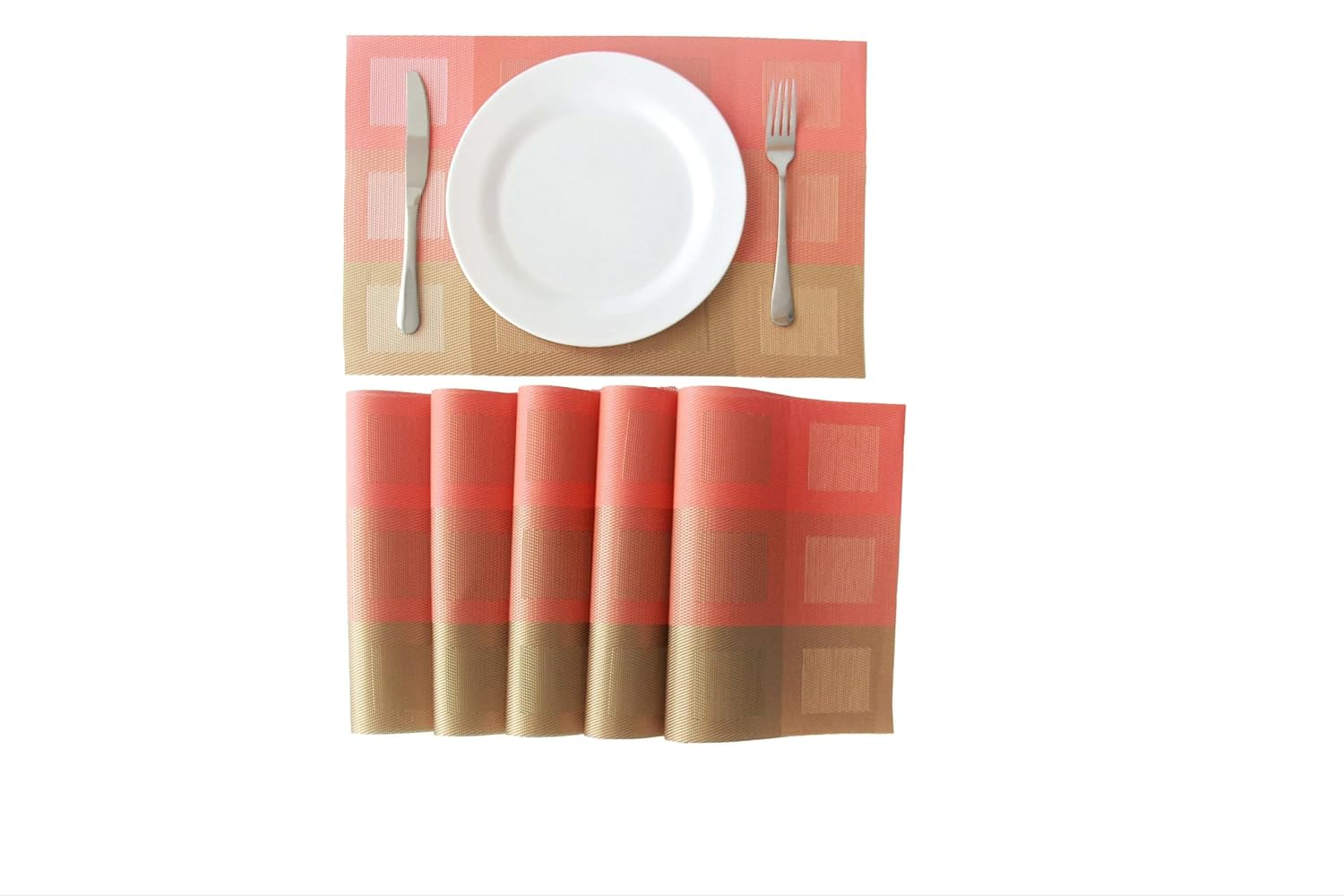 Dribble PVC Placemats Set of 6 | Heat-Resistant, Washable, Waterproof Table Mats | Anti-Slip Dining Table Placemats for Kitchen & Home Decor – 45x30cm, Design -Pixel