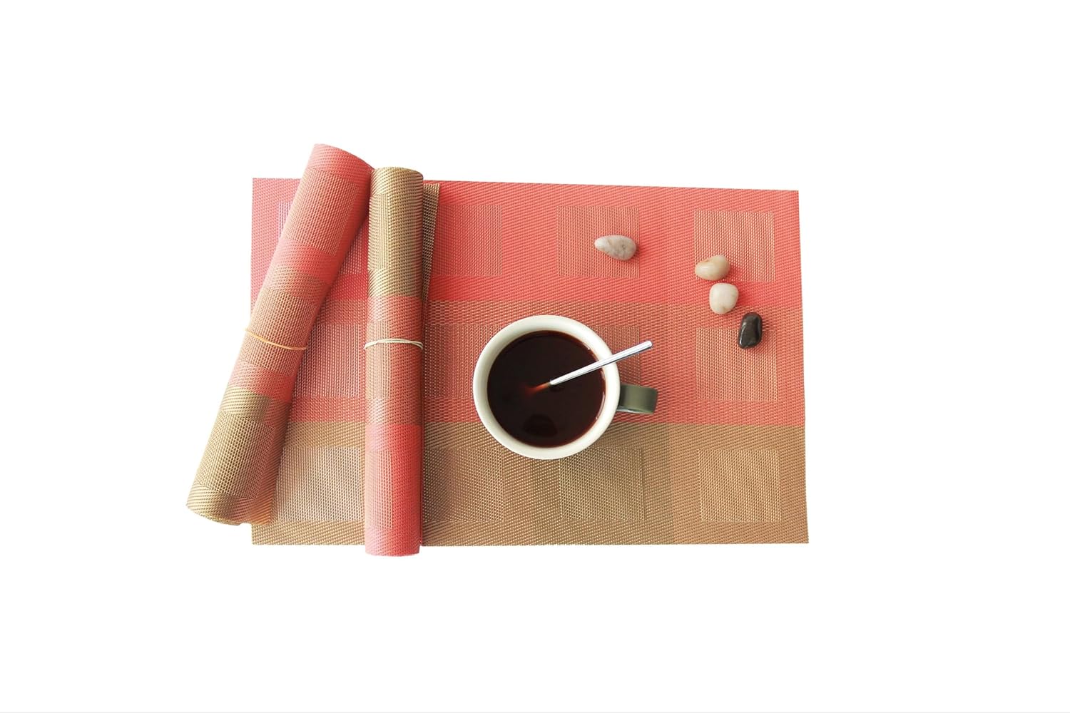 Dribble PVC Placemats Set of 6 | Heat-Resistant, Washable, Waterproof Table Mats | Anti-Slip Dining Table Placemats for Kitchen & Home Decor – 45x30cm, Design -Pixel