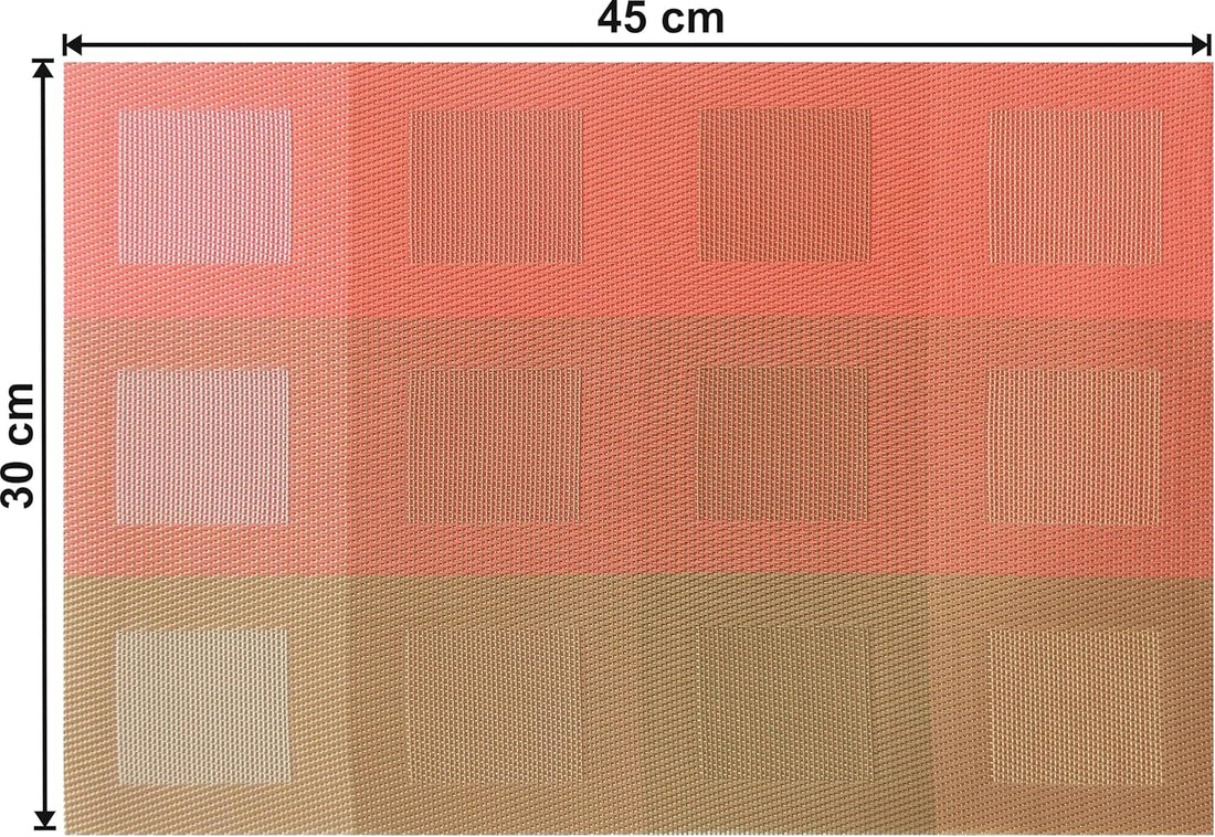 Dribble PVC Placemats Set of 4 | Heat-Resistant, Washable, Waterproof Table Mats | Anti-Slip Dining Table Placemats for Kitchen & Home Decor – 45x30cm, Design -Pixel