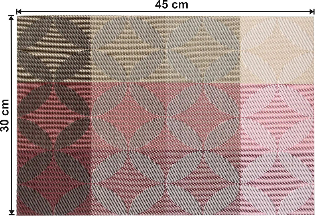 Dribble PVC Placemats Set of 4 | Heat-Resistant, Washable, Waterproof Table Mats | Anti-Slip Dining Table Placemats for Kitchen & Home Decor – 45x30cm, Design -Mosaic