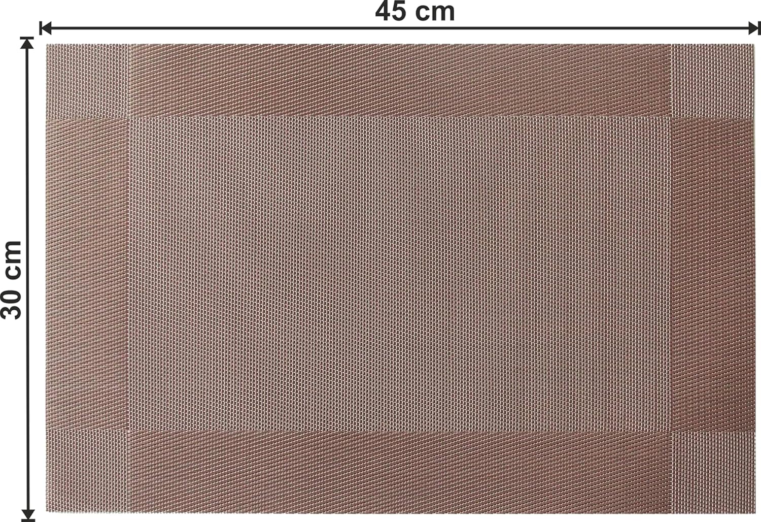 Dribble PVC Placemats Set of 6 | Heat-Resistant, Washable, Waterproof Table Mats | Anti-Slip Dining Table Placemats for Kitchen & Home Decor – 45x30cm, Design -Cinnamon Weave