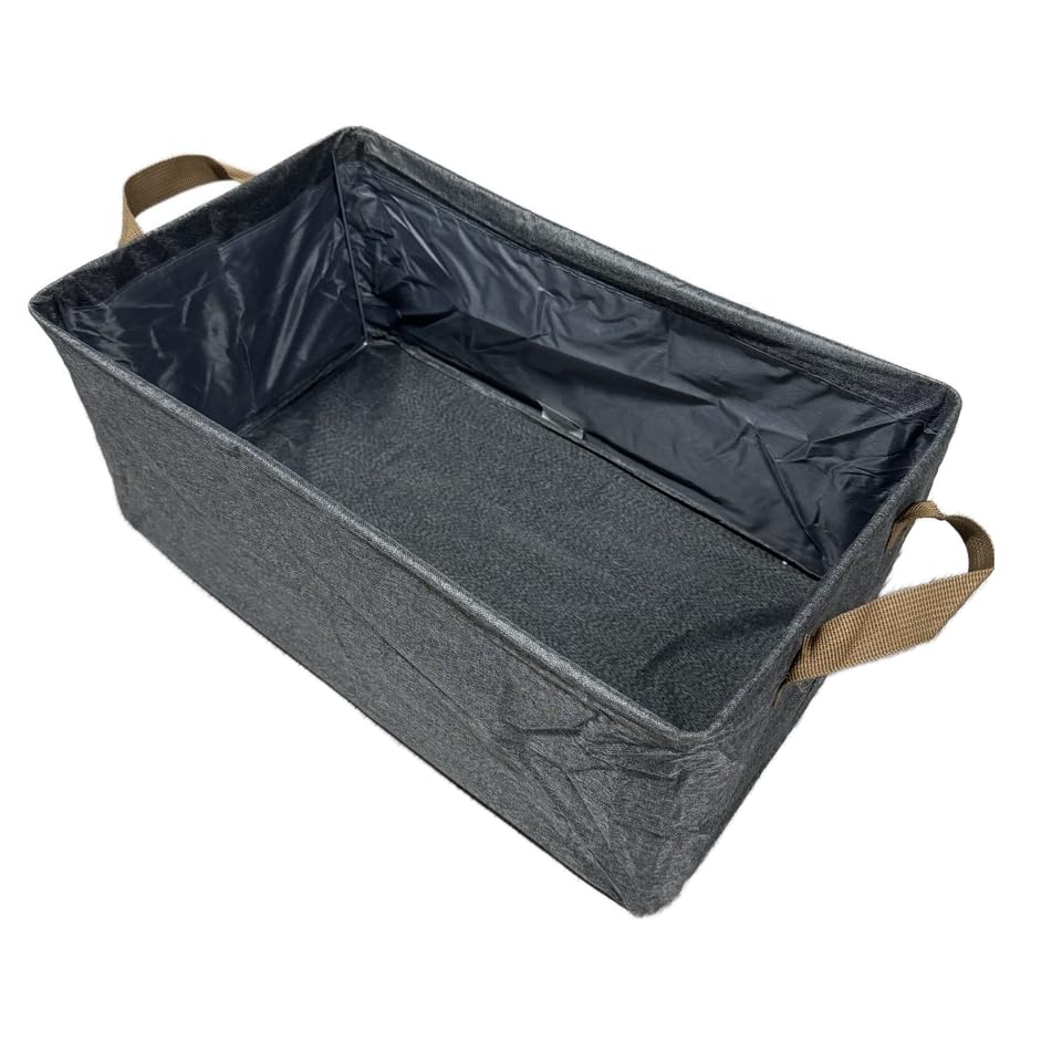 Dribble 4PCS Collapsible Fabric Storage Cubes with Handles | Foldable Storage Baskets for Toys, Books, Closet, Shelves | Large Storage Organizers with Strong Steel Frame – Grey (4PCS)