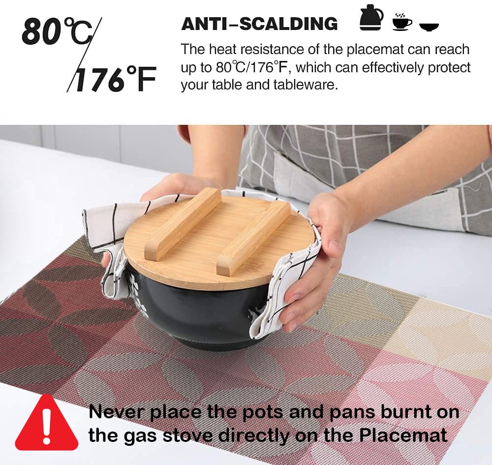 Dribble PVC Placemats Set of 6 | Heat-Resistant, Washable, Waterproof Table Mats | Anti-Slip Dining Table Placemats for Kitchen & Home Decor – 45x30cm, Design -Mosaic