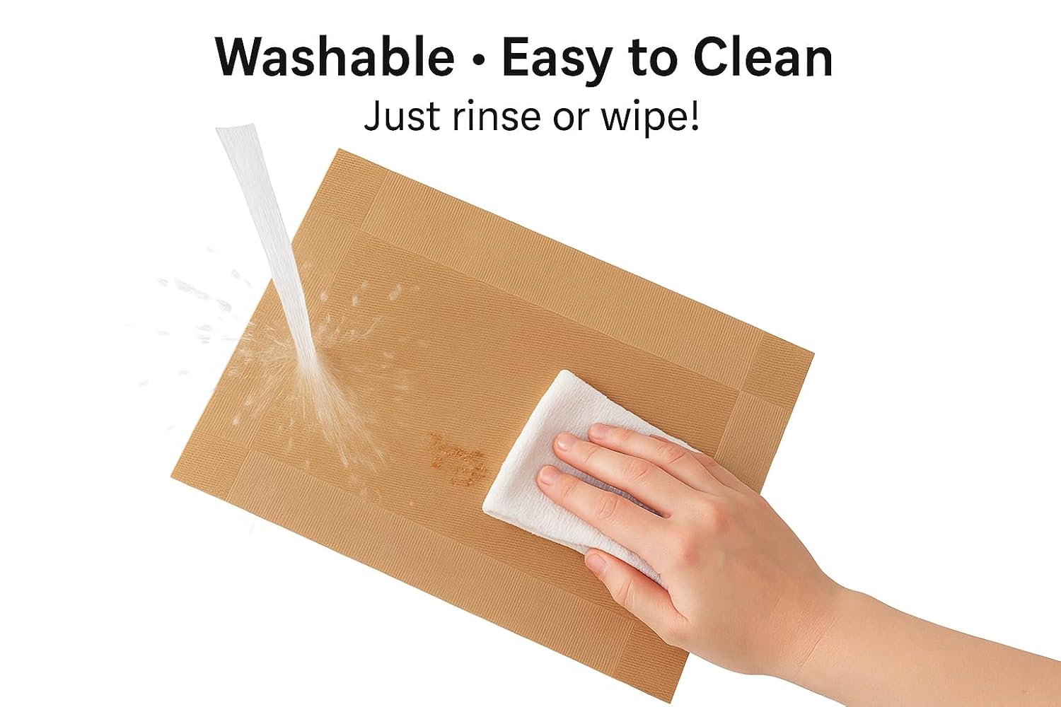 Dribble PVC Placemats Set of 6 | Heat-Resistant, Washable, Waterproof Table Mats | Anti-Slip Dining Table Placemats for Kitchen & Home Decor – 45x30cm, Design -Sunstone