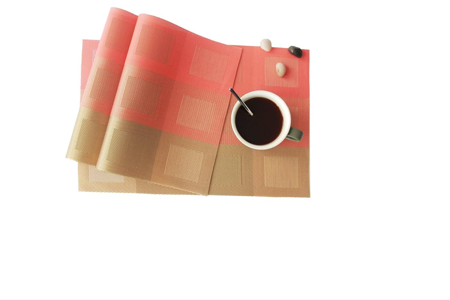 Dribble PVC Placemats Set of 6 | Heat-Resistant, Washable, Waterproof Table Mats | Anti-Slip Dining Table Placemats for Kitchen & Home Decor – 45x30cm, Design -Pixel