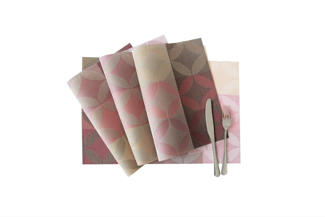 Dribble PVC Placemats Set of 6 | Heat-Resistant, Washable, Waterproof Table Mats | Anti-Slip Dining Table Placemats for Kitchen & Home Decor – 45x30cm, Design -Mosaic