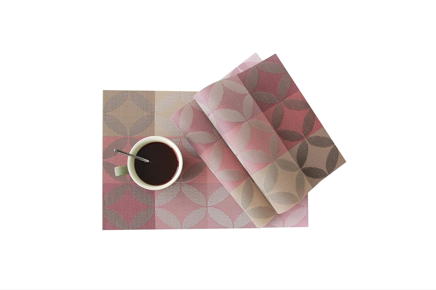 Dribble PVC Placemats Set of 6 | Heat-Resistant, Washable, Waterproof Table Mats | Anti-Slip Dining Table Placemats for Kitchen & Home Decor – 45x30cm, Design -Mosaic