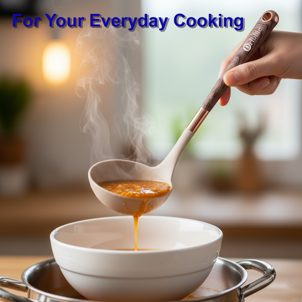 Dribble Premium Big & Sturdy Silicone Spatula Set of 3, Heat Resistant for Non-Stick Cooking,Baking & Mixing,BPA-Free,Food Grade with Designer Handle,Flexible Spatulas for Mixing, Stirring & Flipping